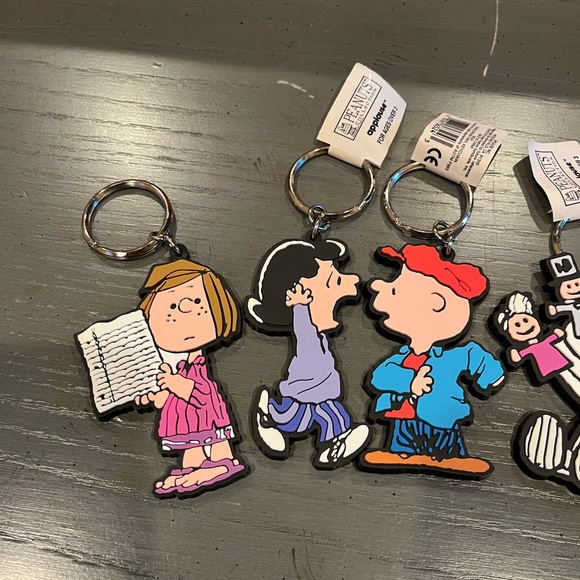 RARE Lot of 5 Peanuts Snoopy Applause Keychains - Picture 3 of 7